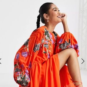 ASOS EDITION Blouson Sleeve Maxi Dress